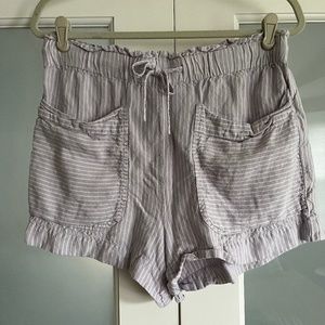 Madewell Stripe-Play Drawstring Pull-On Paperbag Shorts, L